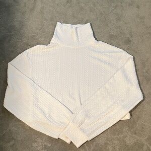 SHEIN Cream Cable Knit Turtleneck Sweater